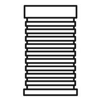 Simple line art icon of a tall office building with many floors vector