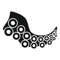 Black octopus tentacle showing suction cups icon vector