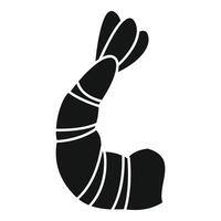 Cooked tiger shrimp standing up with tail flipped backwards icon vector