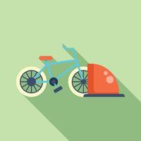 Blue bicycle parking in public parking space vector