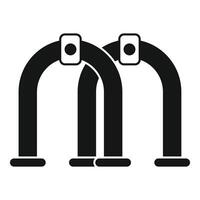Metal detector gate detecting metal objects icon vector