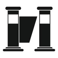 Turnstile gate allowing one person passing through access control system icon vector