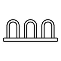 Empty bicycle parking rack standing on white background vector