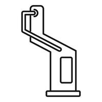 Harbour crane loading cargo container onto ship line icon vector
