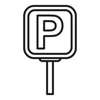 Parking sign standing on pole indicating parking is allowed vector