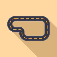 Winding road creating a circuit track icon showing a journey vector