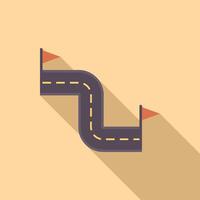 Winding road is leading to success with red flags marking the way vector
