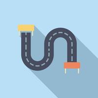 Winding road leading to success with benches representing rest stops along the way vector