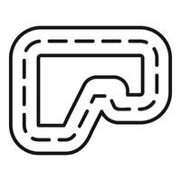 Top view empty karting race track with sharp turns icon vector