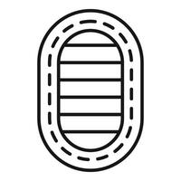 Oval stadium building with several rows for audience watching competition line icon vector