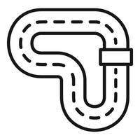 Top view empty karting race track with curves icon vector