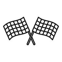 Two crossed checkered flags waving in the wind symbolizing the end of a race vector