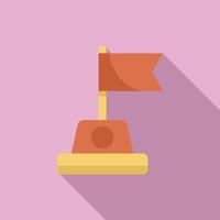 Red flag waving on top of a sand castle on pink background vector