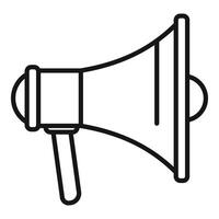Line icon style megaphone announcing important information vector