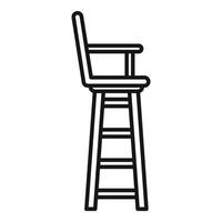 Tall chair standing on white background for umpire or judge vector