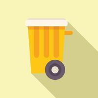 Big plastic trash can on wheels standing for garbage collection vector