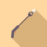 Gas torch burning with blue flame on yellow background vector