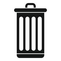 Black trash can icon representing waste management and recycling vector