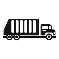 Garbage truck removing waste in simple black and white style vector