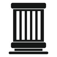 Black glyph icon of a column representing history and architecture vector
