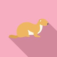Weasel sitting and looking around on pink background vector