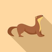 Curious otter looking up with long shadow vector