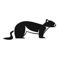 Black and white tasmanian devil standing side view icon vector