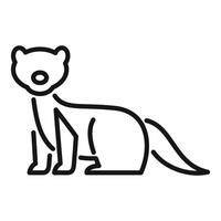 Ferret standing on four legs minimalist line art icon vector