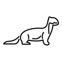 Ferret standing side view icon outline style vector