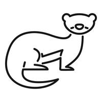 Cute weasel sitting and looking around icon vector