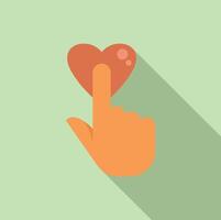 Hand pressing like button, showing love and affection vector