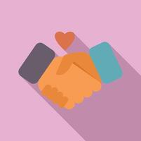 Two business people shaking hands making a deal with a heart signifying love and respect vector