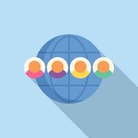 Global community connecting online around world icon vector