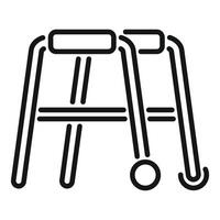 Empty walker standing alone representing elderly care concept vector