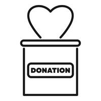 Donation box with heart symbol encouraging charitable giving vector