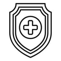 Medical shield protecting from virus and germs with cross symbol vector