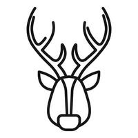 Reindeer icon featuring big antlers nose and ears vector