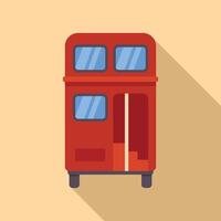 Red double decker bus with open door is waiting for passengers vector