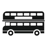 Black double decker bus side view public transportation icon vector