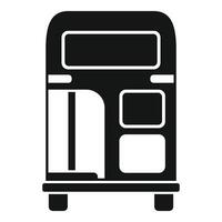 Black double decker bus front view icon simple style vector