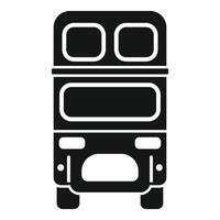 London double decker bus approaching front view silhouette vector