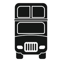 London double decker bus driving front view simple icon vector