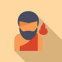 Greek philosopher avatar with fire representing knowledge vector