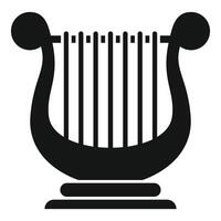 Ancient lyre standing on stage playing graceful melody vector
