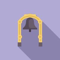 Hanging bell archway structure ringing sound alarm vector