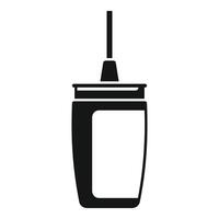 Sport bottle with straw icon, simple style vector