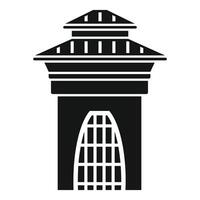 Ancient building with arched entrance and tiled roof is standing tall vector