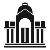 Big city hall building with columns icon illustration vector