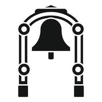 Arch structure supporting a large hanging bell icon vector