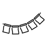 String of square flags hanging on a line forming an arch vector